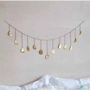 Urban Outfitters Gold Moon Phase Wall Hanging Decor
